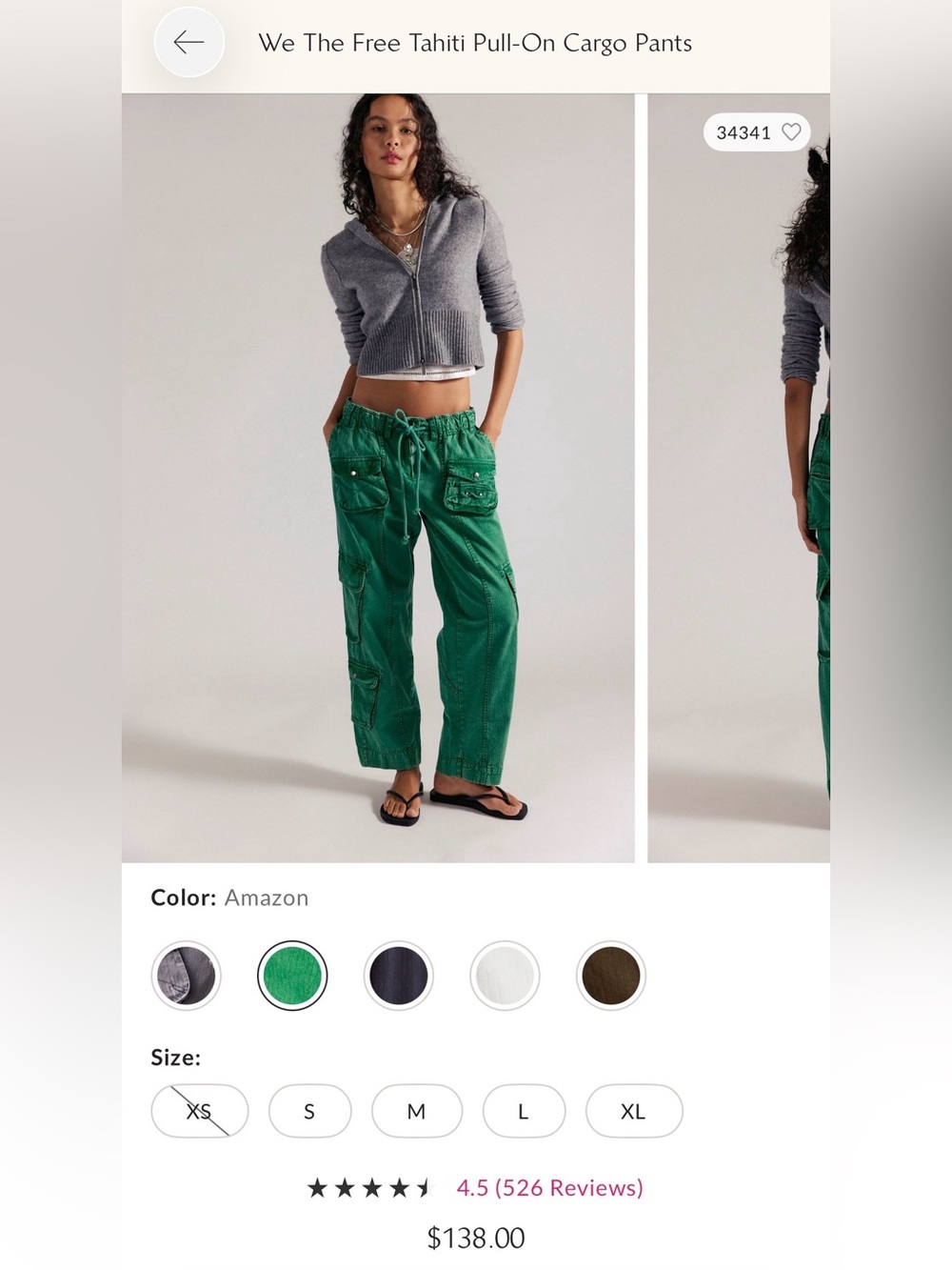 Free People Amazon Green Tahiti Cargo Joggers